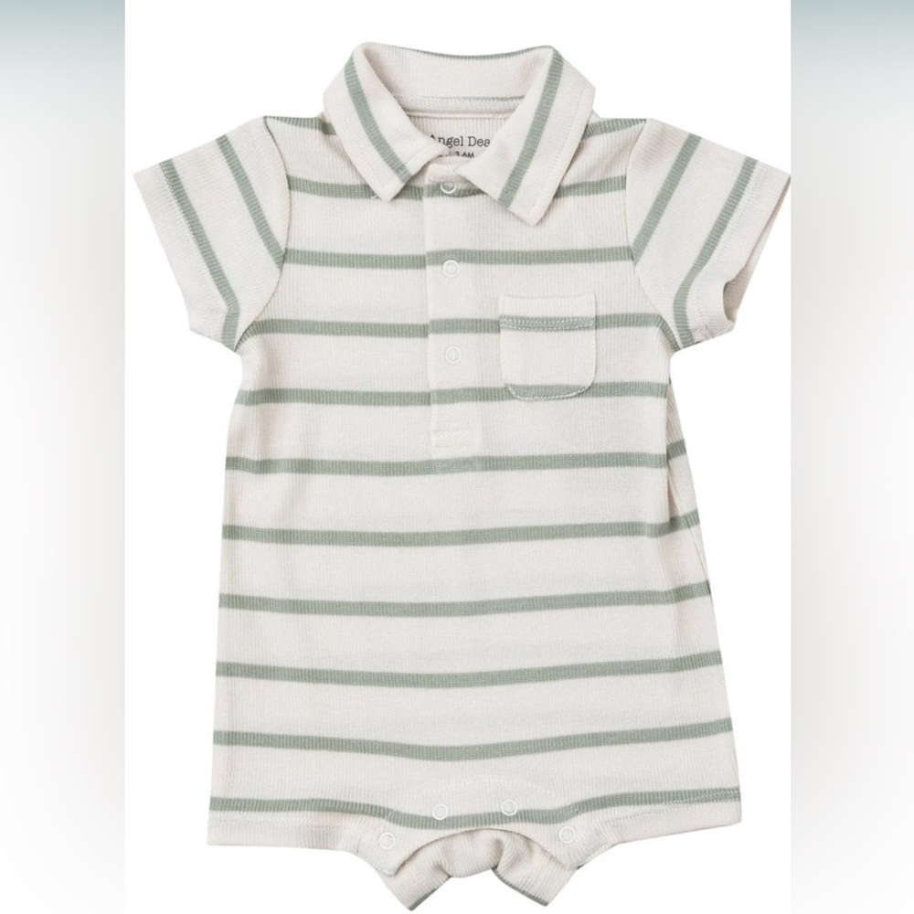 Angel Dear White and Green Polo Shortie Casual Style